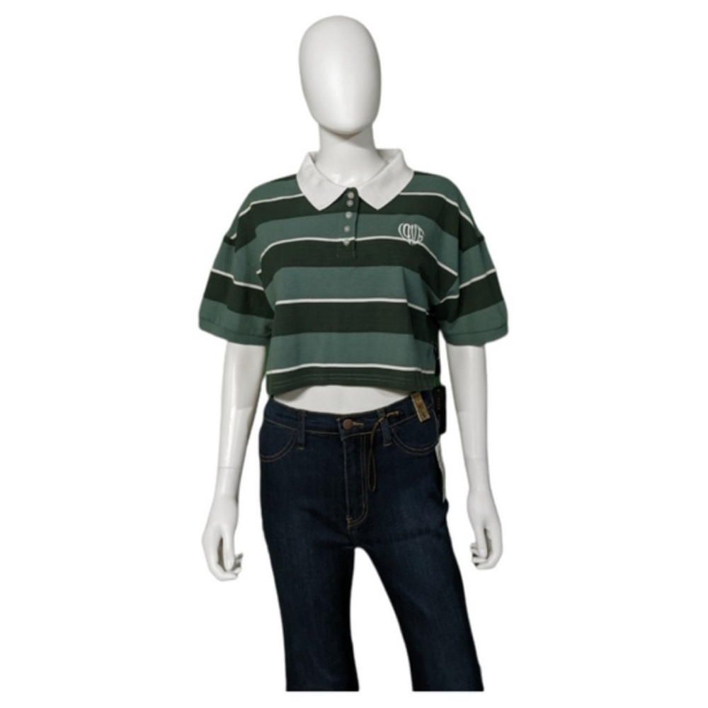 Striped Green Crop Top